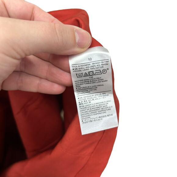 Effortless Chic Linen Blend Crop Tank Banana Republic‎ Rust Red NWT Size 10 - Picture 6 of 10